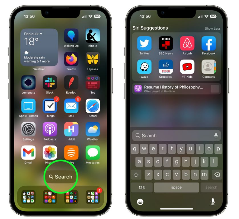 高平苹果手机维修分享升级到 iOS 16 后，如何删除主屏幕上的搜索按钮 