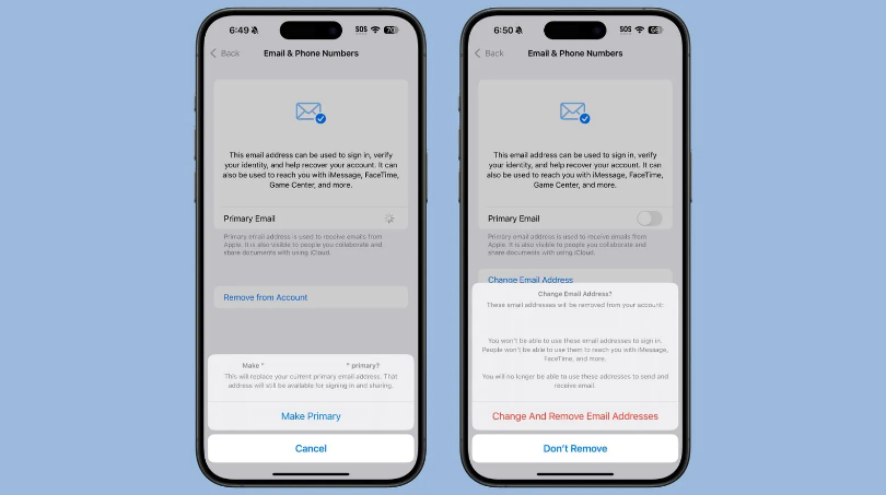 高平苹果手机维修分享苹果 iOS 18.1 支持设置“主要”邮箱地址并更改 iCloud 邮箱 